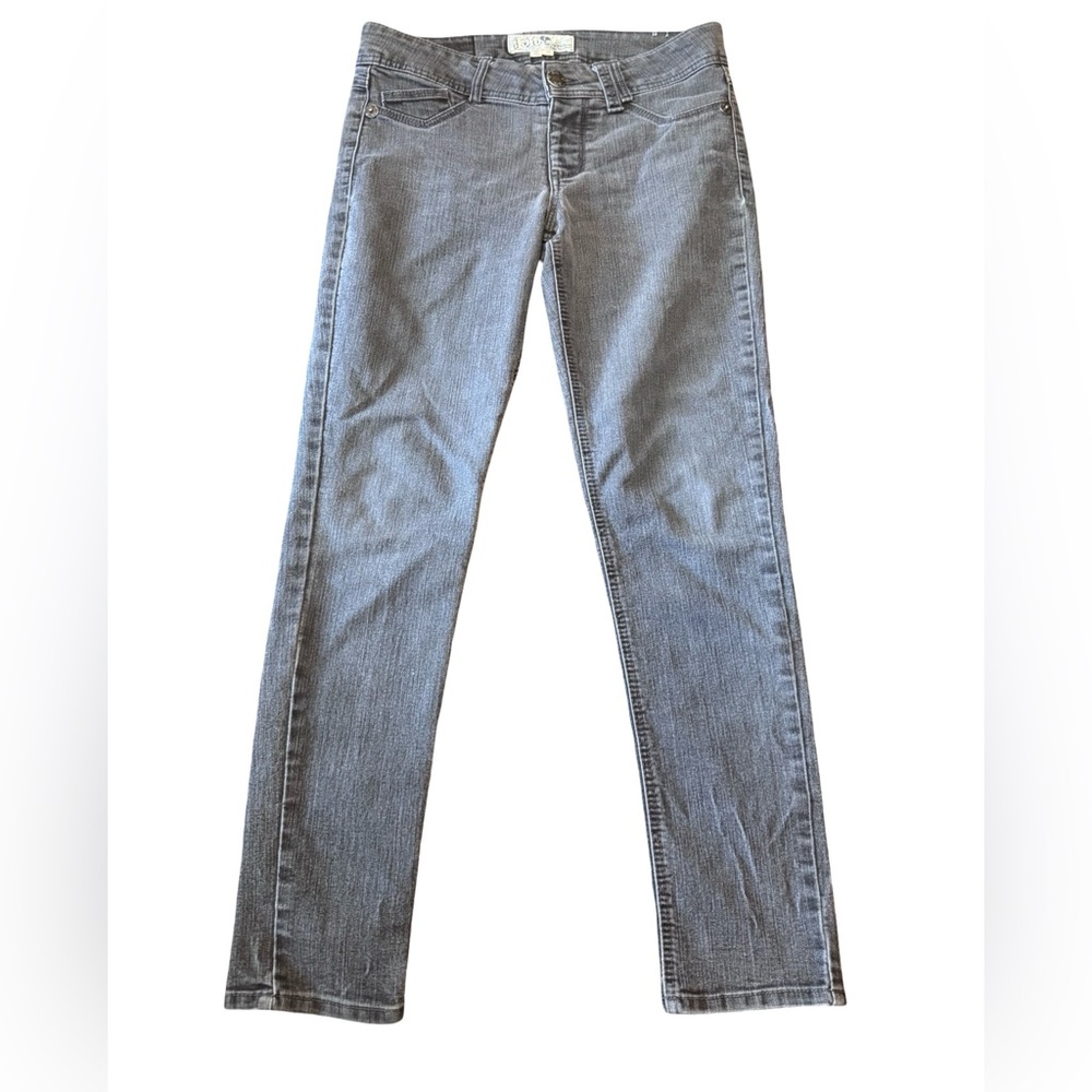 Jolt Y2K Gray Wash Skinny Jeans Womens Size 11 Low Rise Stretch Denim